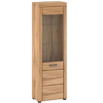 KONDELA Enovratna vitrina Pusan A - apalaški hrast