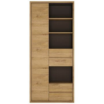 KONDELA Enovratni regal s predali Sheldon tip 12 - šetlandski hrast