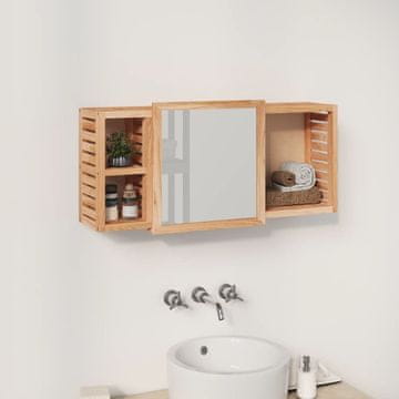 Vidaxl vidaXL Omarica z ogledalom 80x17x34 cm masivni oreh