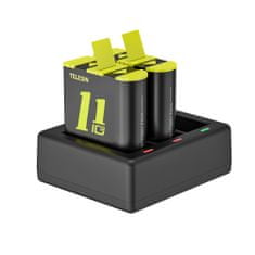 TELESIN Polnilec za 3 baterije + 2 dodatni bateriji za GoPro Hero 12/11/10/9