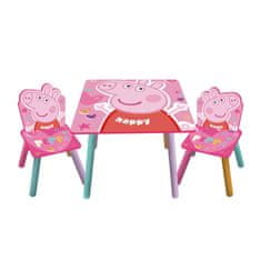 Arditex Otroška lesena miza + stoli PEPPA PIG, PP13984