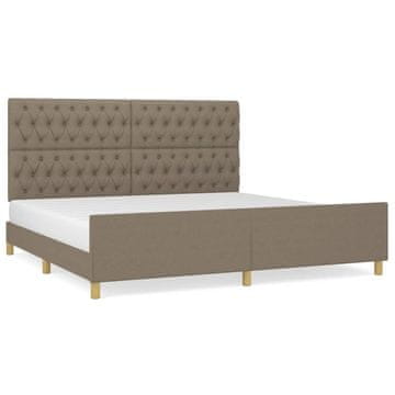 Vidaxl Posteljni okvir z vzglavjem taupe 200x200 cm blago