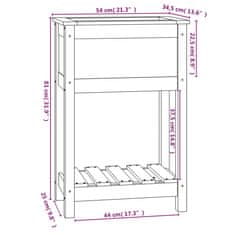 Vidaxl Visoka greda s polico 54x34,5x81 cm trdna borovina