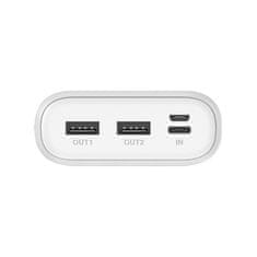 DUDAO Powerbank 20000 mAh 2x USB-C micro USB 2A z LED zaslonom bela