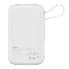 BASEUS Powerbank Qpow Pro z Lightning, USB-C, kablom USB, 10000 mAh, 20 W (bela)