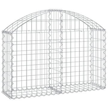 Vidaxl Obokana gabionska košara 100x30x60/80 cm pocinkano železo