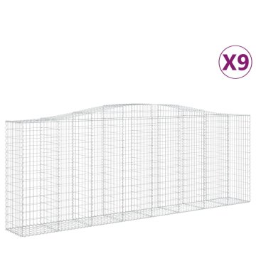 Vidaxl Obokane gabion košare 9 kosov 400x50x140/160cm pocinkano železo