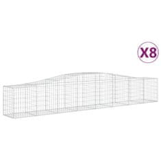 Vidaxl Obokana gabionska košara 8 kosov 400x50x60/80cm cinkano železo