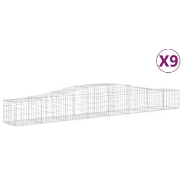 Vidaxl Obokane gabion košare 9 kosa 400x50x40/60 cm pocinkano železo