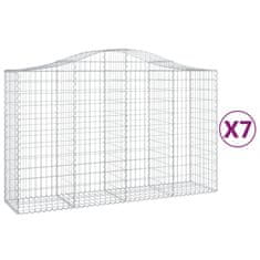 Vidaxl Obokane gabion košare 7 kosov 200x50x120/140cm pocinkano železo