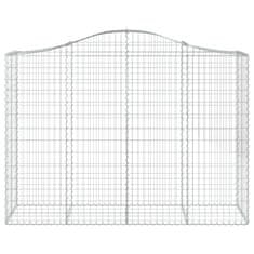 Vidaxl Obokane gabion košare 7 kosov 200x50x140/160cm pocinkano železo