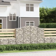 Vidaxl Obokane gabion košare 7 kosov 200x50x140/160cm pocinkano železo