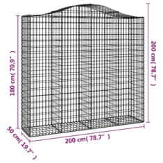 Vidaxl Obokane gabion košare 14kosi 200x50x180/200 cm pocinkano železo