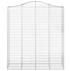 Vidaxl Obokana gabonska košara 200x50x220/240 cm pocinkano železo