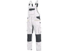 CXS Delovne hlače z oprsnikom, CXS STRETCH, moške, raztegljive, belo-sive 