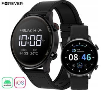 Forever GRAND SW-700 pametna ura, Bluetooth, Android+iOS, baterija, aplikacija, IP68, +pašček, črna