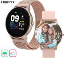 Forever ForevVive 2 SLIM SB-325 pametna ura, Bluetooth, Android+iOS, baterija, aplikacija, IP68, roza zlata (Rose Gold)