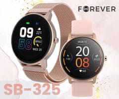 Forever ForevVive 2 SLIM SB-325 pametna ura, Bluetooth, Android+iOS, baterija, aplikacija, IP68, roza zlata (Rose Gold)