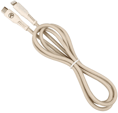 Green kabel Type-C v Lightning, 2.4A, PD 20W, 1m, Cream
