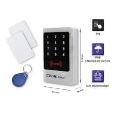 Qoltec kodna ključavnica mimas z rfid čitalnikom kode | kartice | ključavnica | gumb za zvonec | ip68 | em