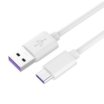 PremiumCord Kabel USB 2.0 - USB-C M/M super hitro polnjenje 5A, 1m, bel