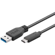 PremiumCord Kabel USB 3.2 priključek C/male - USB 3.0 A/male, črn, 15 cm