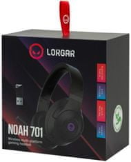 LORGAR gaming slušalke Noah 701, BT 5.0 + USB ključ 2,4 GHz, do 40 ur, 3D zvok