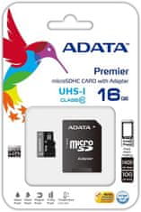 Adapter Adata/micro SDHC/16GB/50MBps/UHS-I U1/Class 10/+