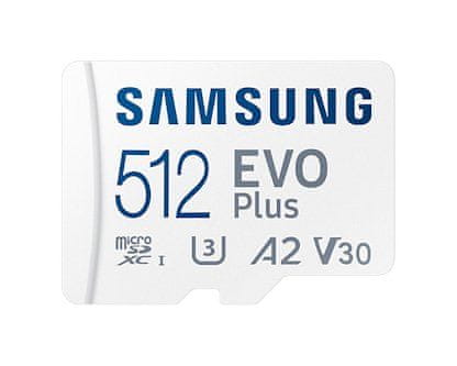 Samsung Samsungova pomnilniška kartica micro SDXC EVO Plus 512 GB + adapter SD