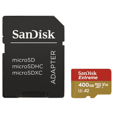 SanDisk Extreme micro SDXC 400 GB 160 MB/s A2 C10 V30 UHS-I U3, adapter, NHRADA 121588