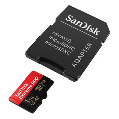 SanDisk Extreme Pro microSDXC 1 TB 170 MB/s A2 C10 V30 UHS-I U3, adapter, PRENOSNI 214508