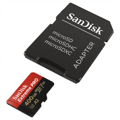 SanDisk Extreme Pro microSDXC 400 GB 170 MB/s A2 C10 V30 UHS-I U3, prilagodljiv, NALOGA 214506