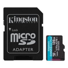 Kingston Canvas Go Plus A2/micro SDXC/128GB/170MBps/UHS-I U3/Class 10/+ adapter