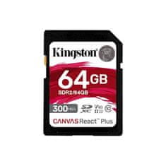 Kingston Canvas React Plus/SDHC/64GB/300MBps/UHS-II U3/razred 10