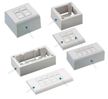 DATACOM Modul podatkovne vtičnice UTP CAT5E 4xRJ45 za vgradnjo v steno