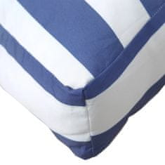 Vidaxl Blazina za kavč iz palet 2 kosa modro-bele črte blago