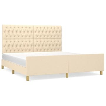 Vidaxl Posteljni okvir brez vzmetnice krem 180x200 cm blago