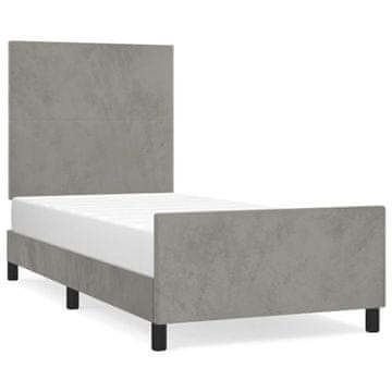 Vidaxl Posteljni okvir brez vzmetnice svetlo siv 80x200 cm žamet