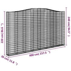 Vidaxl Obokane gabion košare 8 kosa 400x50x220/240 cm pocinkano železo