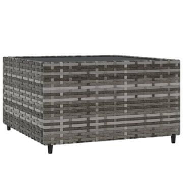 Vidaxl Kvadratna vrtna klubska mizica siva 50x50x30 cm poli ratan