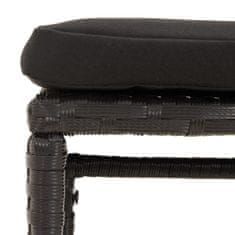 shumee Vrtna sedežna garnitura 6-delna z blazinami črn poli ratan