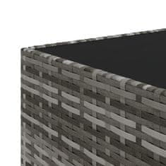 Vidaxl Kvadratna vrtna klubska mizica siva 50x50x30 cm poli ratan