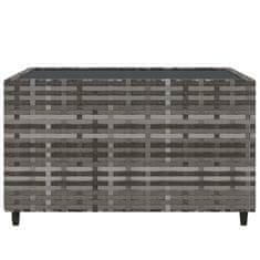 Vidaxl Kvadratna vrtna klubska mizica siva 50x50x30 cm poli ratan