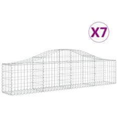 Vidaxl Obokane gabion košare 7 kosov 200x30x40/60 cm pocinkano železo