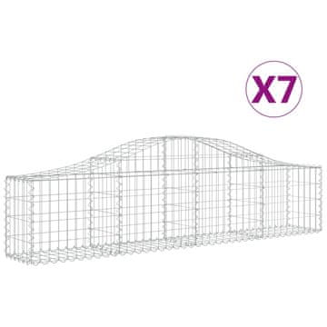 Vidaxl Obokane gabion košare 7 kosov 200x30x40/60 cm pocinkano železo