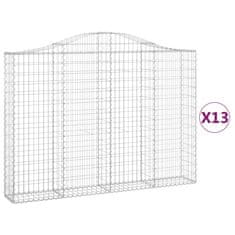 Vidaxl Obokane gabion košare 13kosov 200x30x140/160cm pocinkano železo