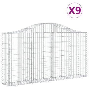 Vidaxl Obokane gabion košare 9 kosov 200x30x100/120cm pocinkano železo