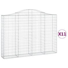 Vidaxl Obokane gabion košare 11kosov 200x30x140/160cm pocinkano železo