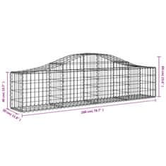 Vidaxl Obokane gabion košare 7 kosov 200x30x40/60 cm pocinkano železo