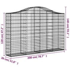 Greatstore Obokane gabion košare 9 kosov 200x30x120/140cm pocinkano železo